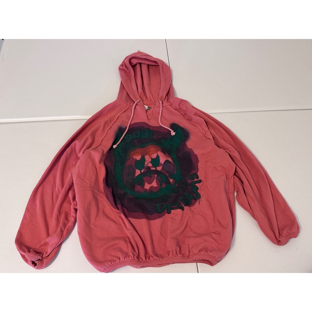 Urban Outfitters Sweet Dreams Graphic Hoodie Pink Oversized Sweatshirt Medium k3 - Picture 2 of 7